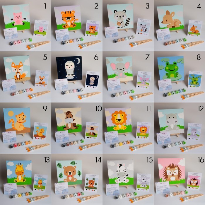 

Paint Kit: Animal Series 1-8 Paint Inc. Id Painting Kit -Anza Wahda