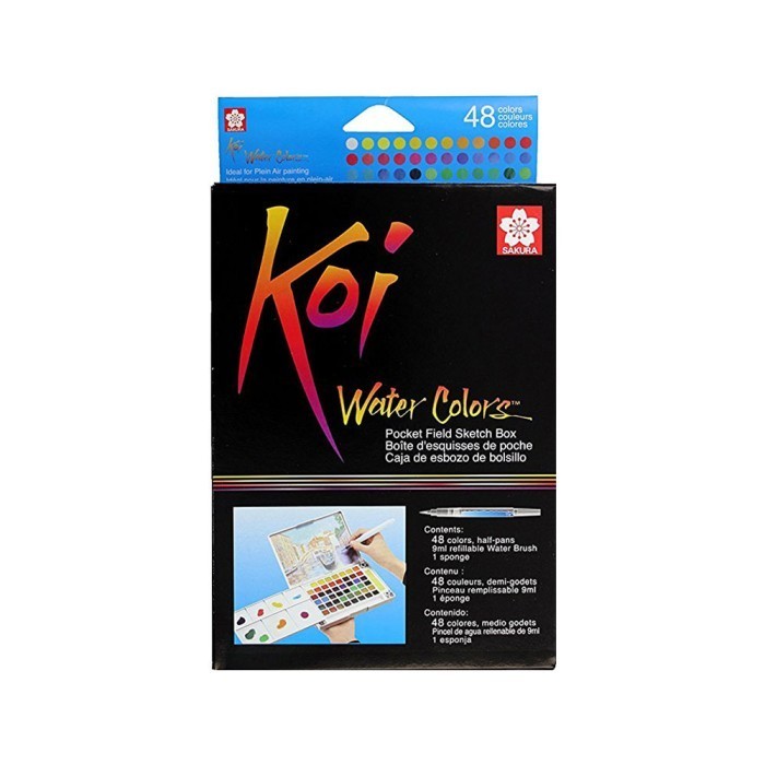 

Sakura Koi Watercolor 48 Pocket Field Sketch Box -Anza Wahda