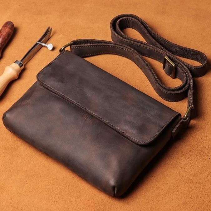 Tas Selempang Pria Kulit Asli - Tas Kulit Pria Selempang - Tas Kulit