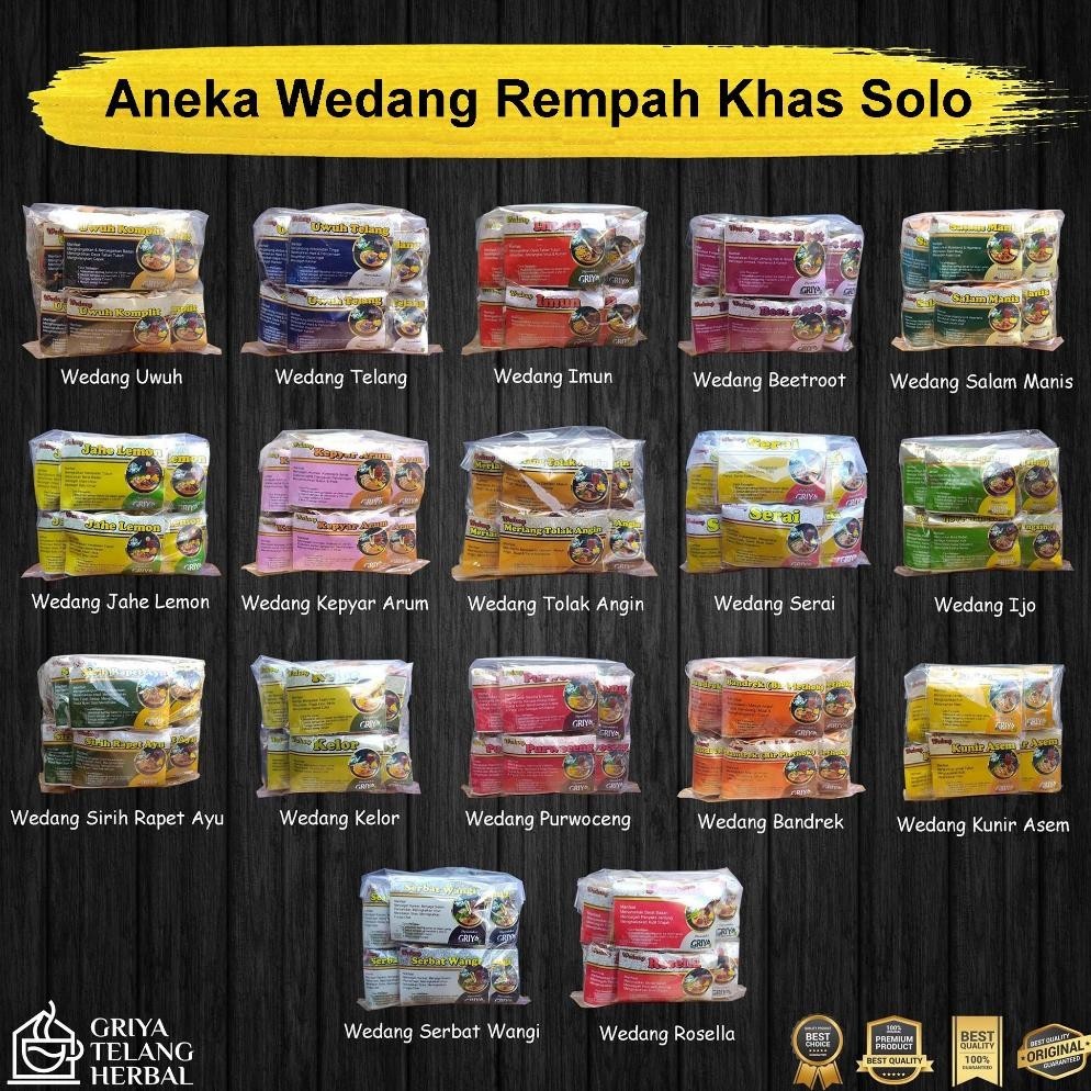 

Aneka Wedang Rempah/Uwuh Komplit Khas Solo (1 Pack Isi 10 Bungkus)