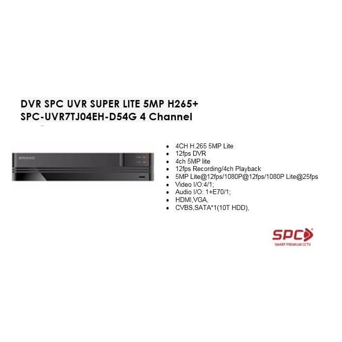 Dvr/Uvr 4 + 2Ip Channel 5Mp Spc Lite