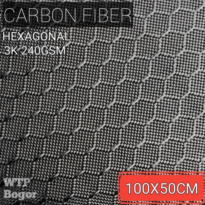 Baru Carbon Fiber Fabric Serat Karbon Asli 3K 240 Gsm Hexagonal Kevlar Ready Stock