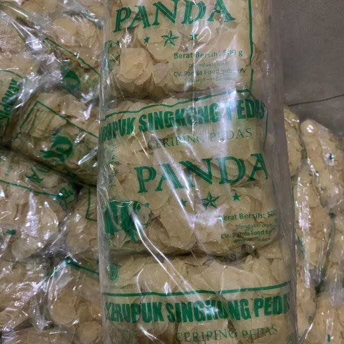 

BIG SALE KERUPUK SINGKONG CERIPING PEDAS CAP PANDA 5 KG 1 BAL 10 BUNGKUS @500GR !!!!!