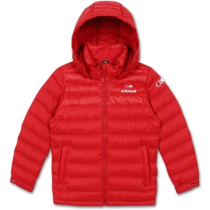 EIDER DOWN HOODIE BOYS JACKET - RED