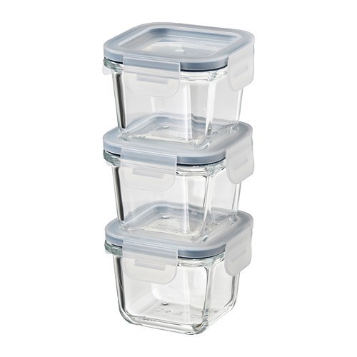 Clear Glass Food Container Beling Set Isi 3 Pcs