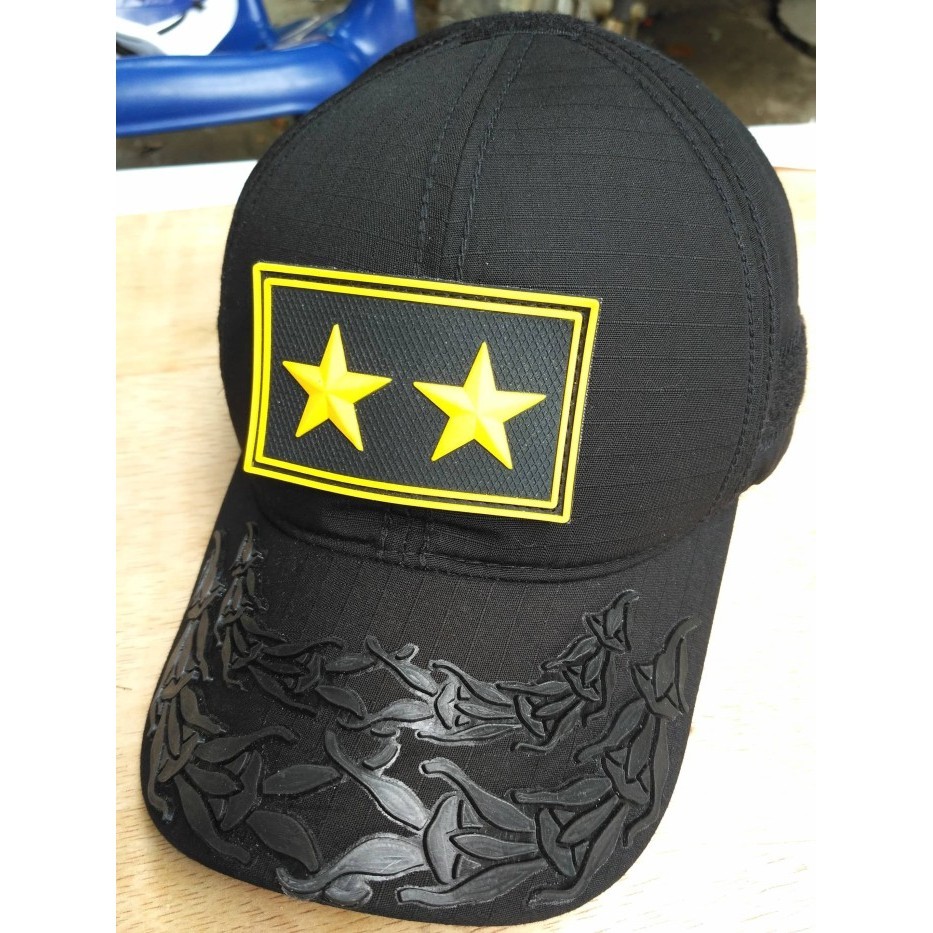 Giov Topi Pati Tni Ad Molay Velcro Hitam Bintang 2