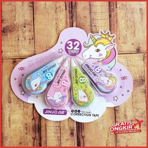 

Cod 1 Set Isi 4 Correction Tape Unicorn / Small Mochi - Tip-Ex Pita Unicorn / Small Mochi Jinuo 9153 Harga Hemat