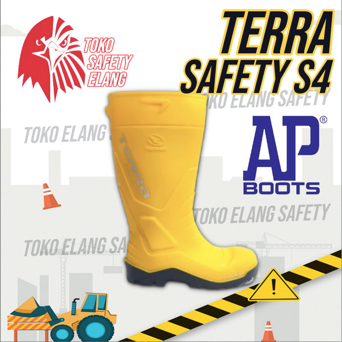 AP TERRA SAFETY S4 KUNING SEPATU BOOT UJUNG BESI
