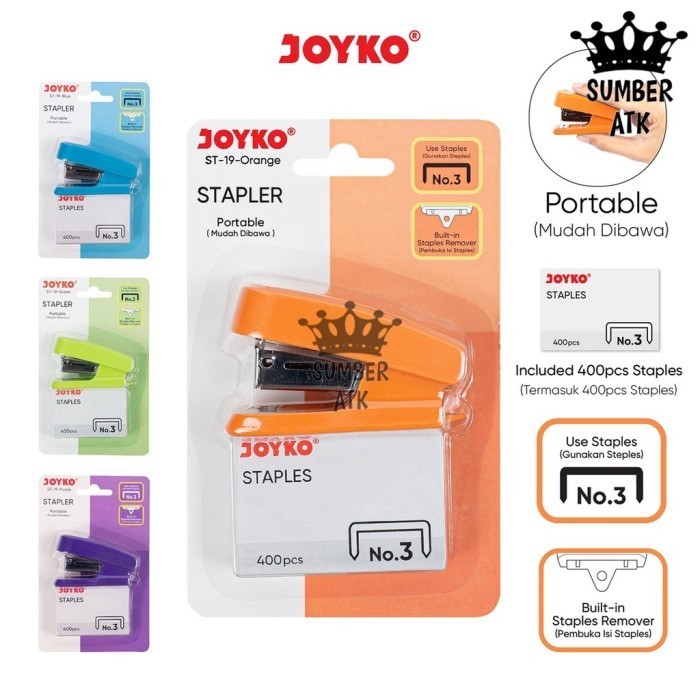 

Ready Stapler Dan Staples Isi Jepretan Joyko St-19 1 Set ( Stepler + Isi ) Bebas Ongkir