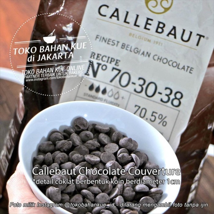 

Ready Callebaut NOIR 70,5% 1kg Couverture Dark Chocolate 70% Cokelat 7030