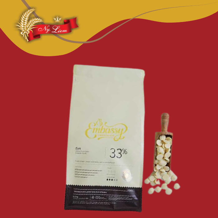 

Ready Embassy Zend Blend White Chocolate Couverture 33% 250gr #R