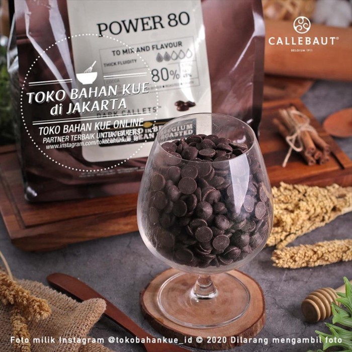 

Ready Callebaut Dark Chocolate POWER 80% 500gr Cokelat Couverture Coin Pahit