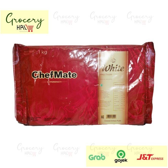 

Ready CHEFMATE WHITE CHOCOLATE COMPOUND 1 KG - COKLAT PUTIH SIAP PAKAI