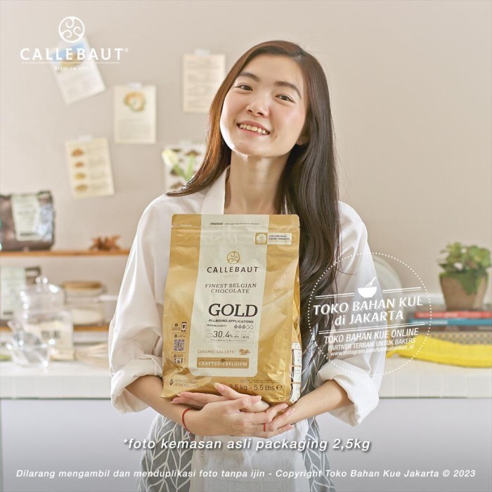 

Ready Callebaut Chocolate Couverture GOLD Coin Caramel 30,4% 1kg Repack
