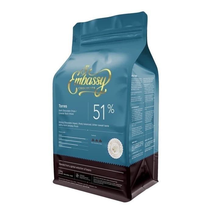 

Ready Tulip Embassy chip couverture TORRES 51% 250gr bag chocolate drop