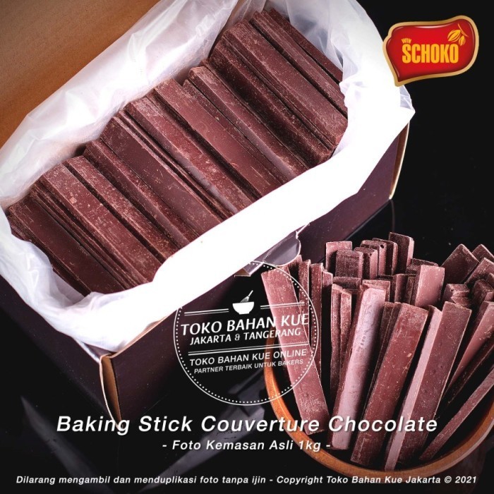 

Ready Schoko Stick Couverture 58% 250gr Cokelat Batons Stick Dark Chocolate