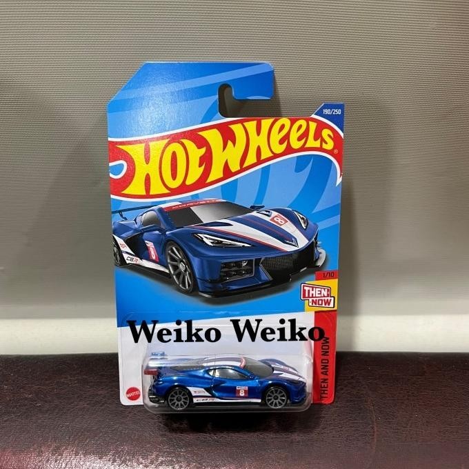 hotwheels corvette c8 r biru