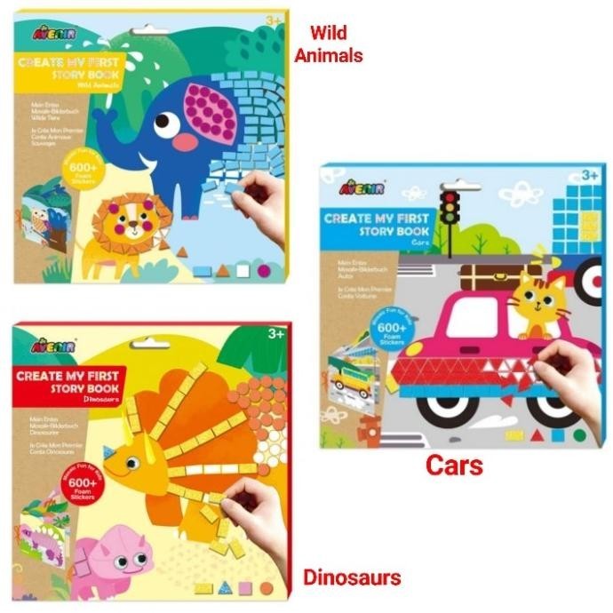 

Mainan Buat Buku Edukasi CREATE MY FIRST STORY BOOK Cars Dino Animals