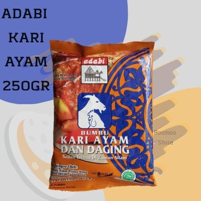 

Ready Adabi Bumbu Bubuk Kari Ayam dan Daging - Chicken and meat curry