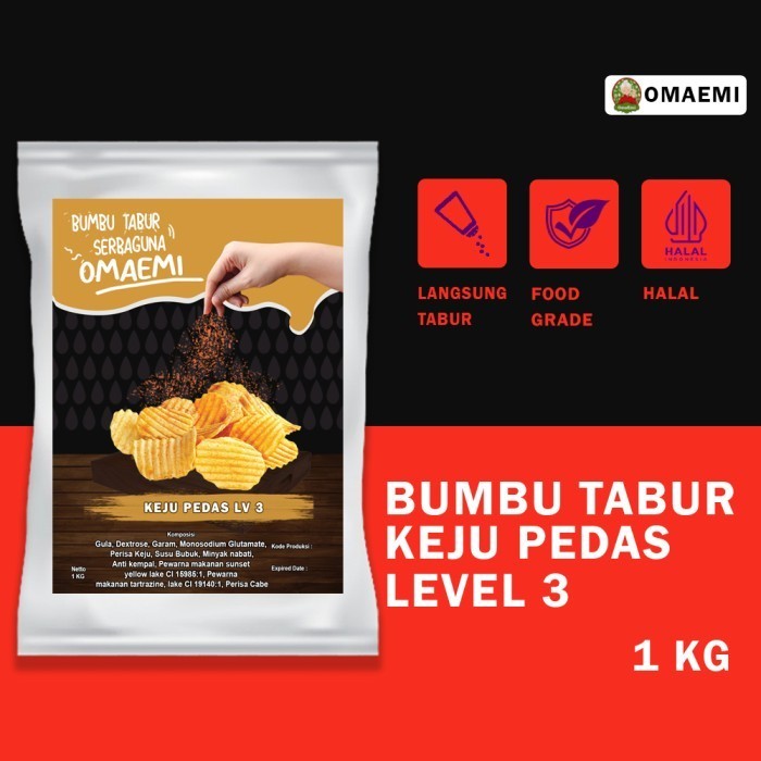 

Ready BUMBU TABUR KEJU PEDAS LEVEL 3 HALAL KUALITAS TERJAMIN 1 KG