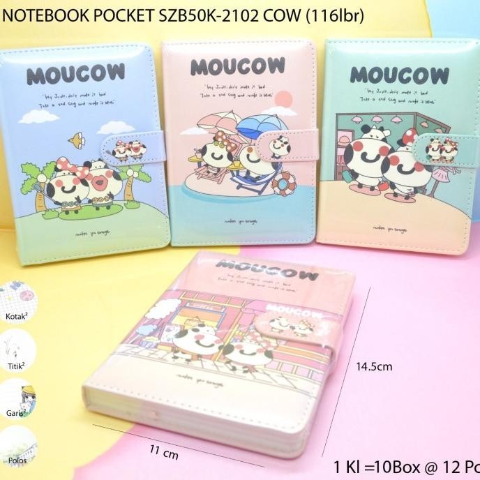 

buku notebook pocket magnet seri cow sapi satuan