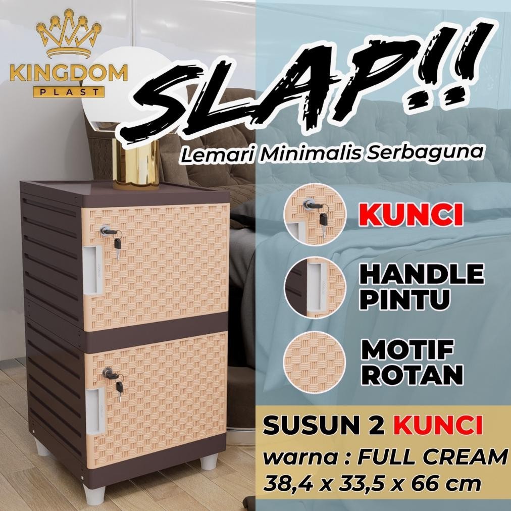 Lemari Plastik Pintu 1 Susun 2 Slap sapporo
