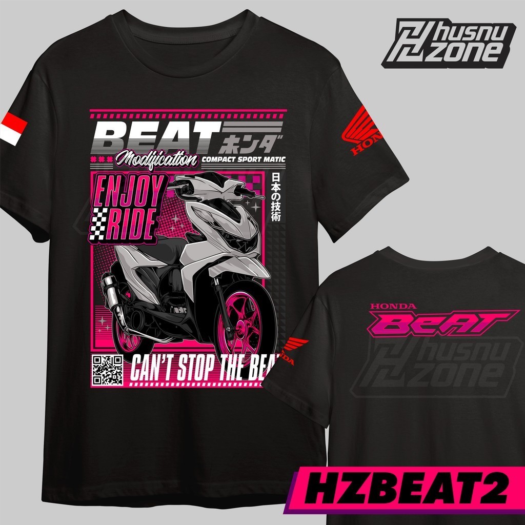 Kaos Motor Matic Honda Beat Fuel Injection Enjoy Ride Sunmori Baju T-shirt Otomotif