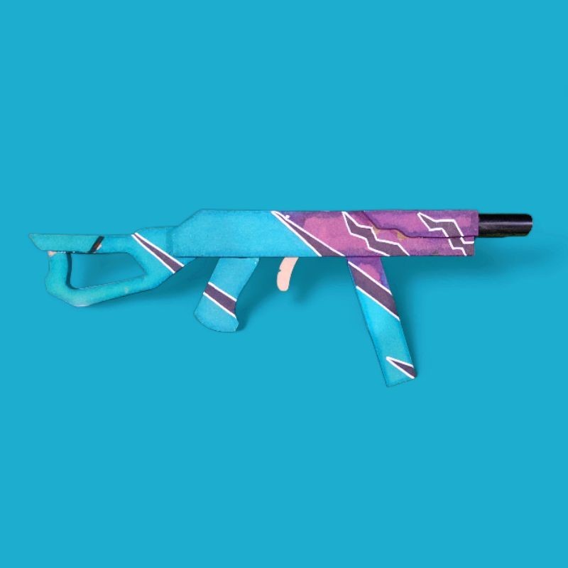 Pistol mainan kayu SG UMP FF tembakan karet