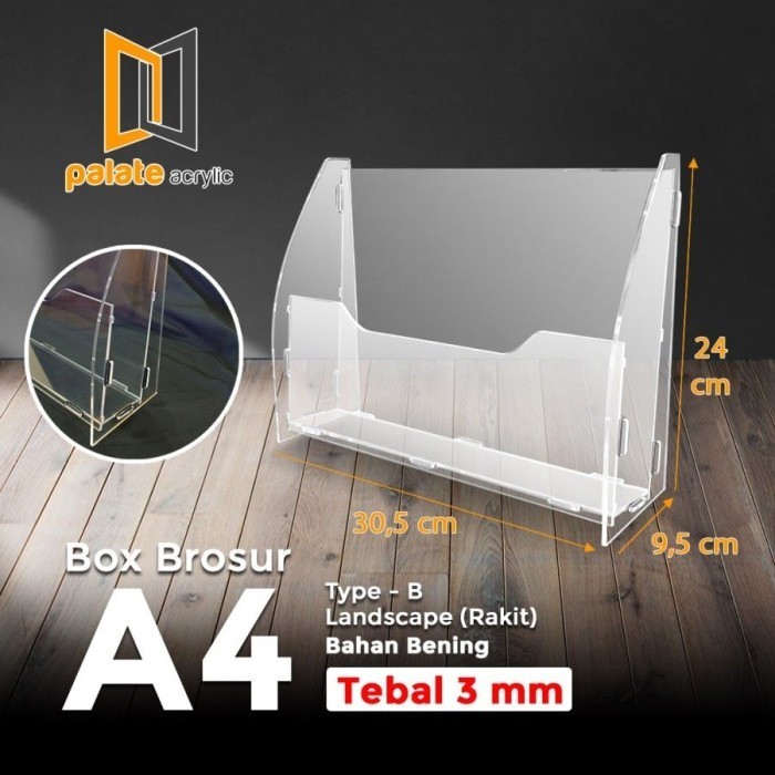 

Fauma AKRILIK TEMPAT BROSUR A4 LANDSCAPE - 3MM - RAKIT
