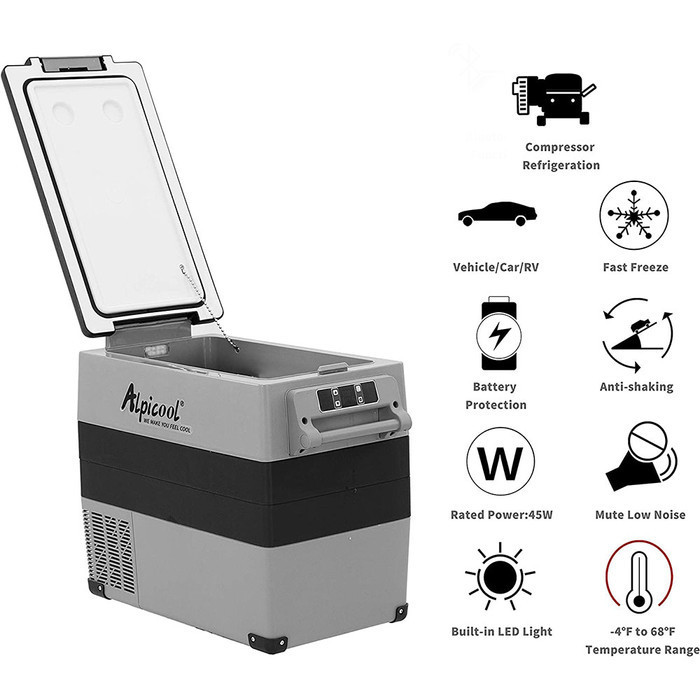 mei fashion Kulkas Portable Travel Mobil Camping Fridge Freezer 55L mudik lebaran / Kulkas Mobil Por