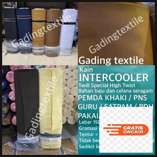 Hot Sale ( Per Setengah Meter ) Kain Twill High Twist Intercooler Lebar 150 Cm Bahan Baju Kemeja Cel