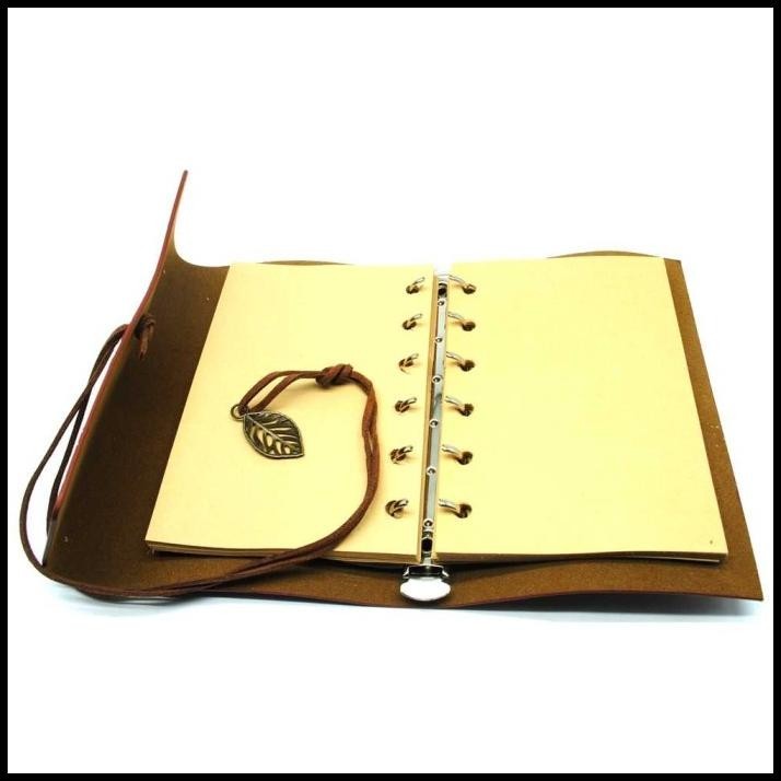 

HOT DEAL BUKU BINDER CATATAN JURNAL HARIAN KULIT RETRO LEAF KERTAS A6
