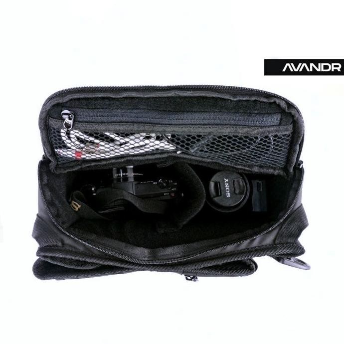Avandr X2X Black Matte Tas Selempang Pria Wanita Multifungsi Sling Bag