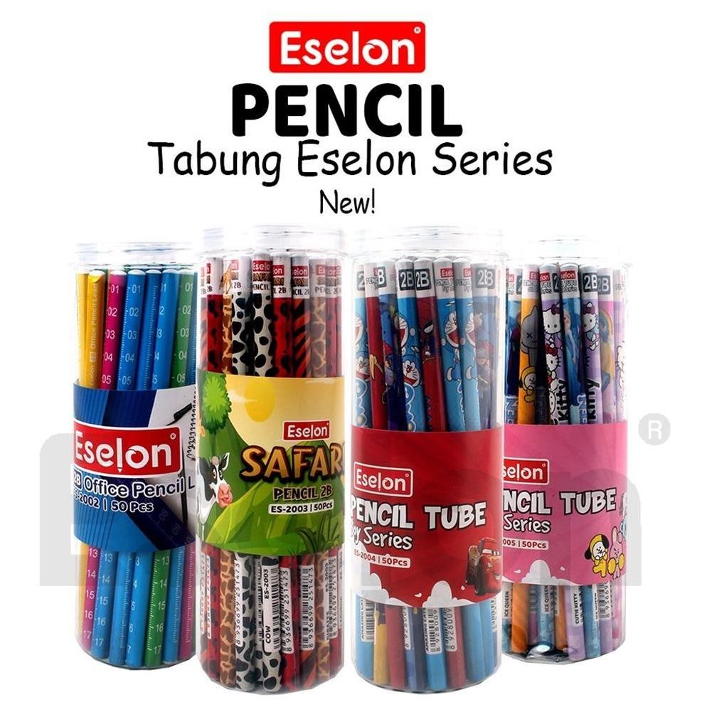 

ad-3 50pcs Pensil Karakter Eselon / 1 Tabung Pensil 2B Karakter Viral