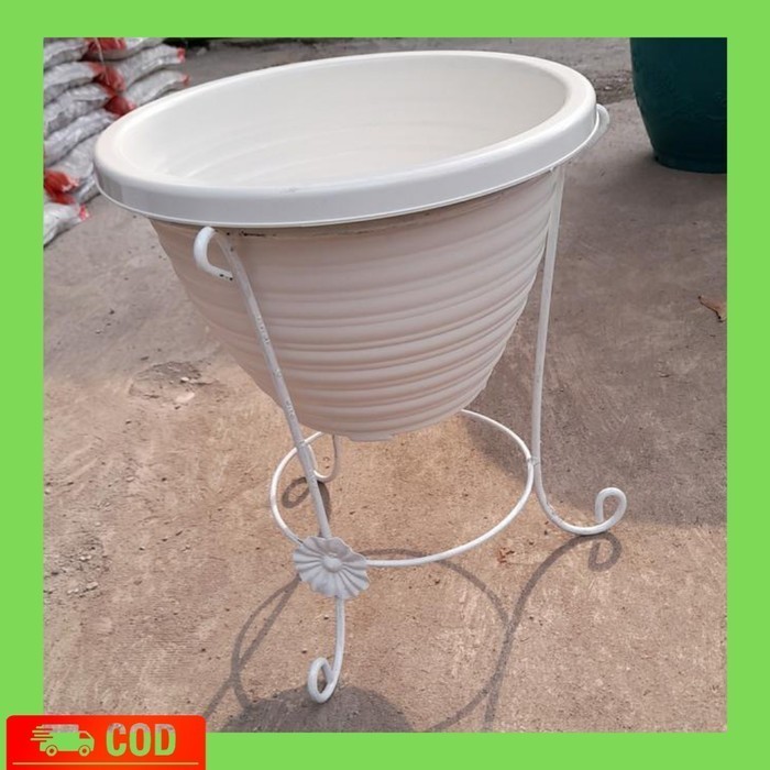 Penyangga Pot Diameter 35 Cm /Standing Pot Pendek Tempat Pot Besi