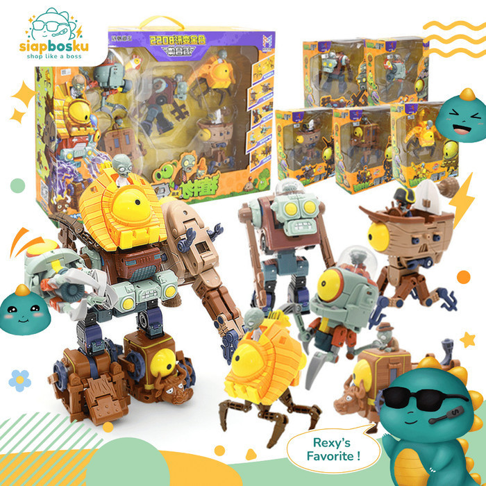 ROBOT MAINAN ANAK PLANT VS ZOMBIE ACTION FIGURE 5 IN 1 - SINGLE FIGURE