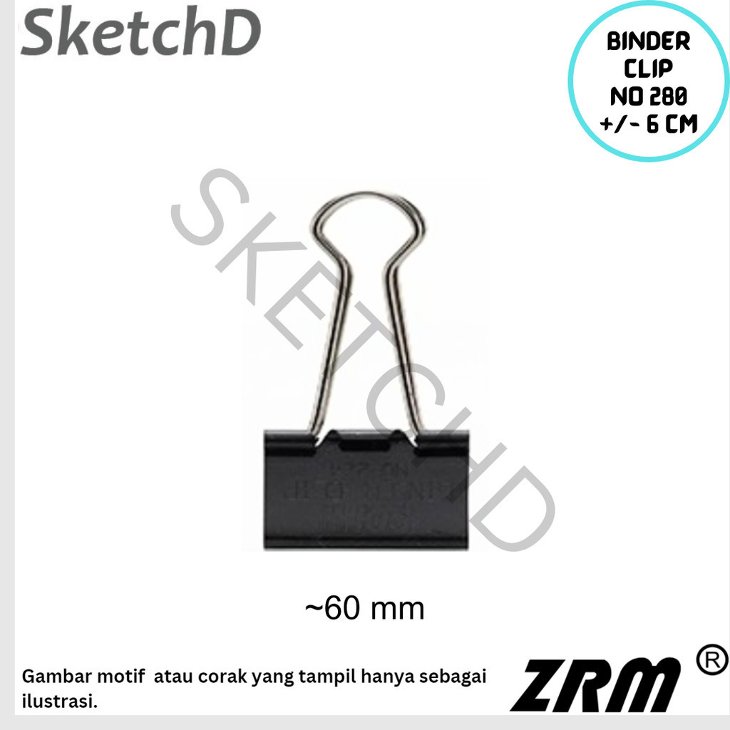 

Binder Clip 280 Penjepit Kertas ZRM - Jepitan Jumbo