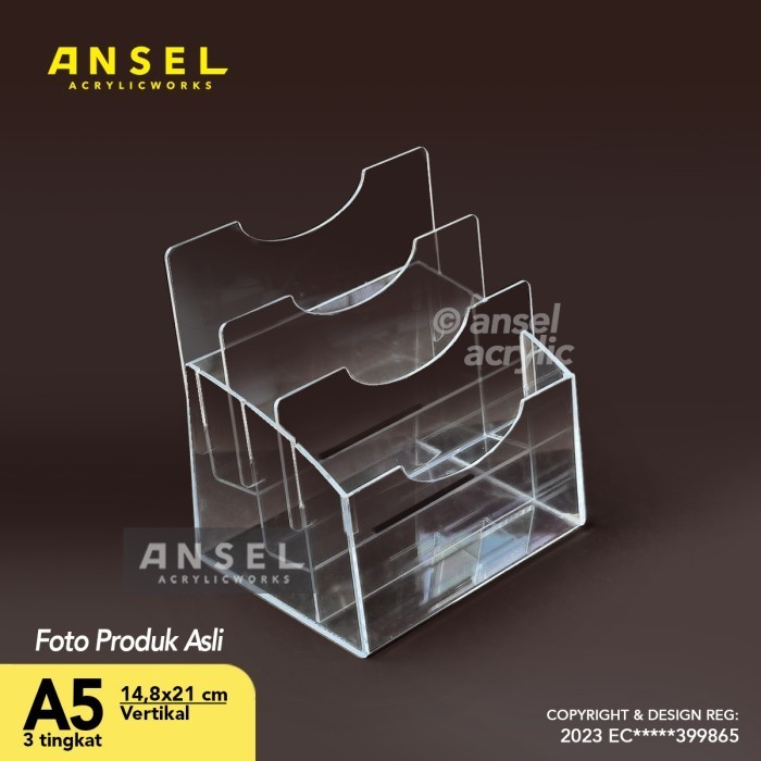 

Ansel Tempat Brosur Akrilik 3 Tingkat - A5 V - Display Tipe E 3 Susun