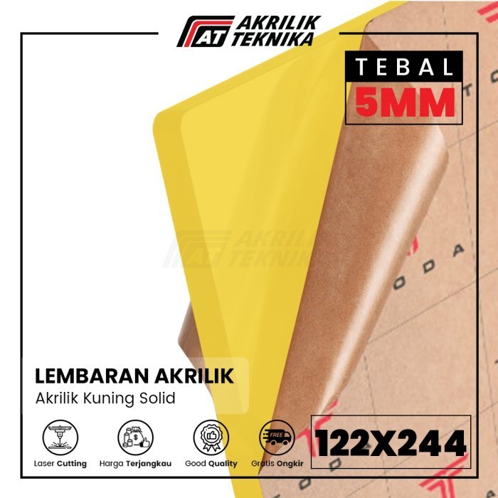 AKRILIK 122 X 244 KUNING 5MM LEMBARAN ACRYLIC BERKUALITAS