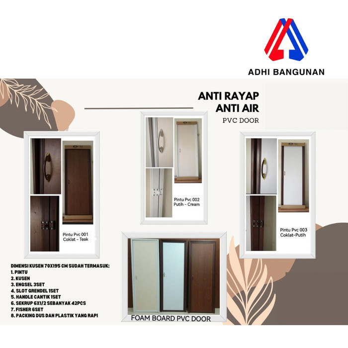 PINTU PVC TEBAL KAMAR MANDI SET KOMPLIT