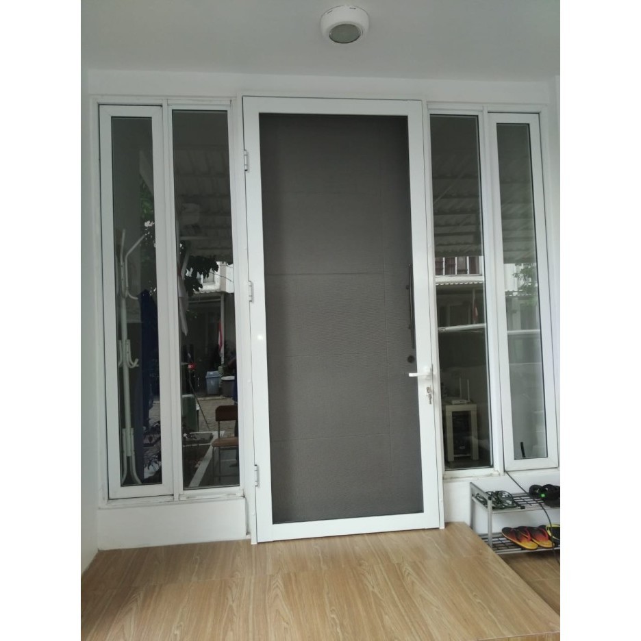 PINTU KAWAT NYAMUK BAJA, FRAME ALUMUNIUM PUTIH [IBU EVA]
