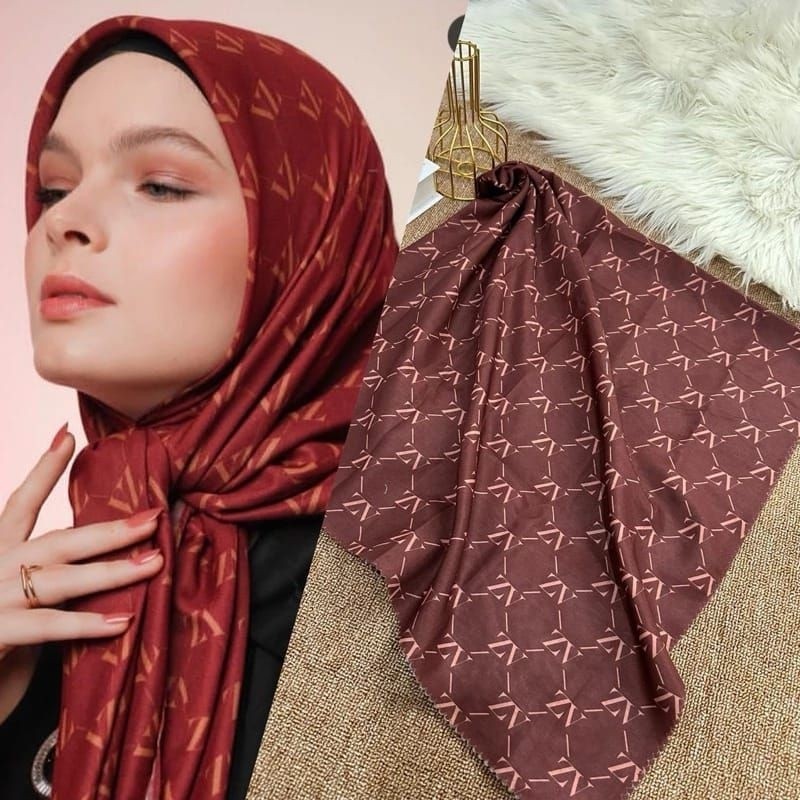 Promo Mega Sale 5.5 // HIJAB VOAL MOTIF VZ KW SEGIEMPAT LASER CUT TERLARIS