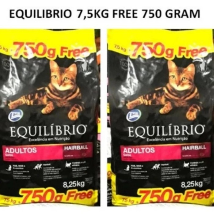 makanan kucing equilibrio adult 7,5 kg .