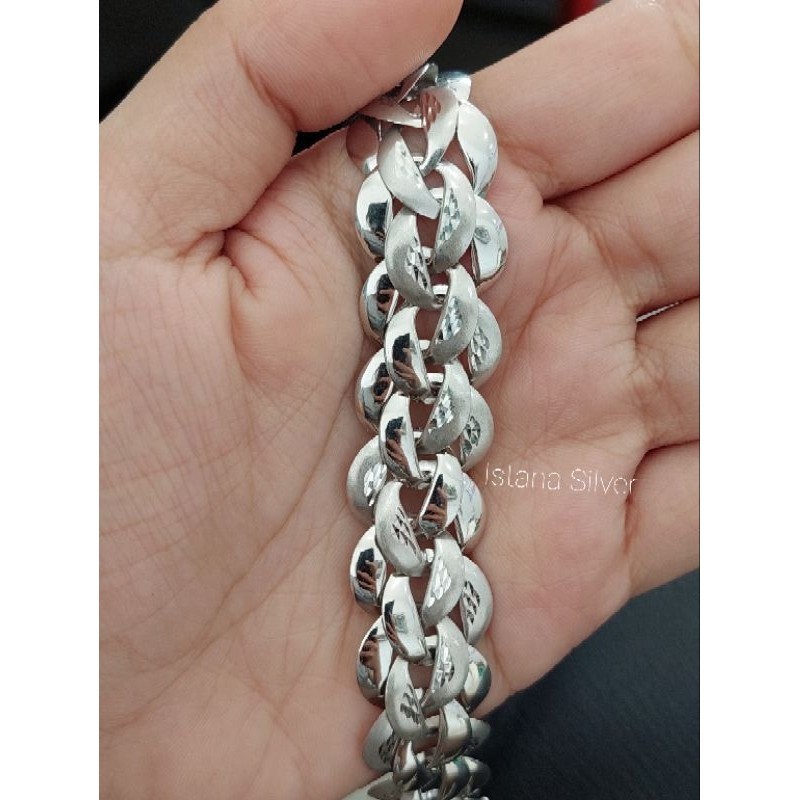 Gelang Tangan Sisik Naga Perak 925 Lapis Mas Putih Gelang Tangan Sisik Naga Ukir Dewasa Remaja Cewek
