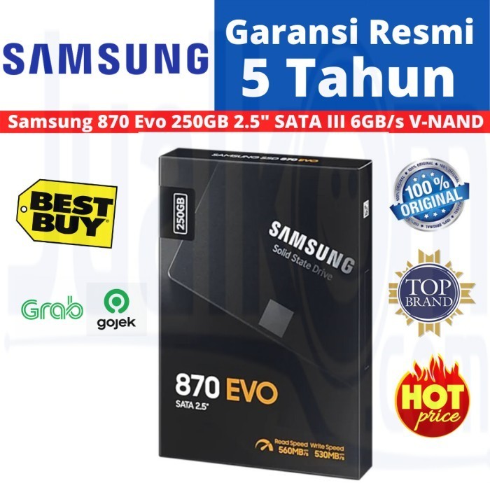 SAMSUNG SSD 870 EVO 250GB SATA III 2.5" 870EVO 250 GB RESMI ORIGINAL BEST QUALITY