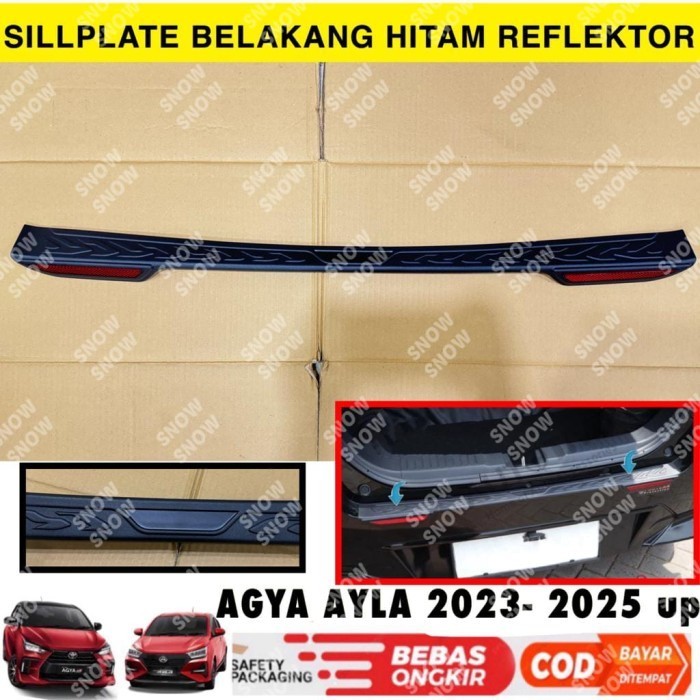 Sillplate Belakang Agya Ayla 2023 2024 2025 Up Hitam Reflektor
