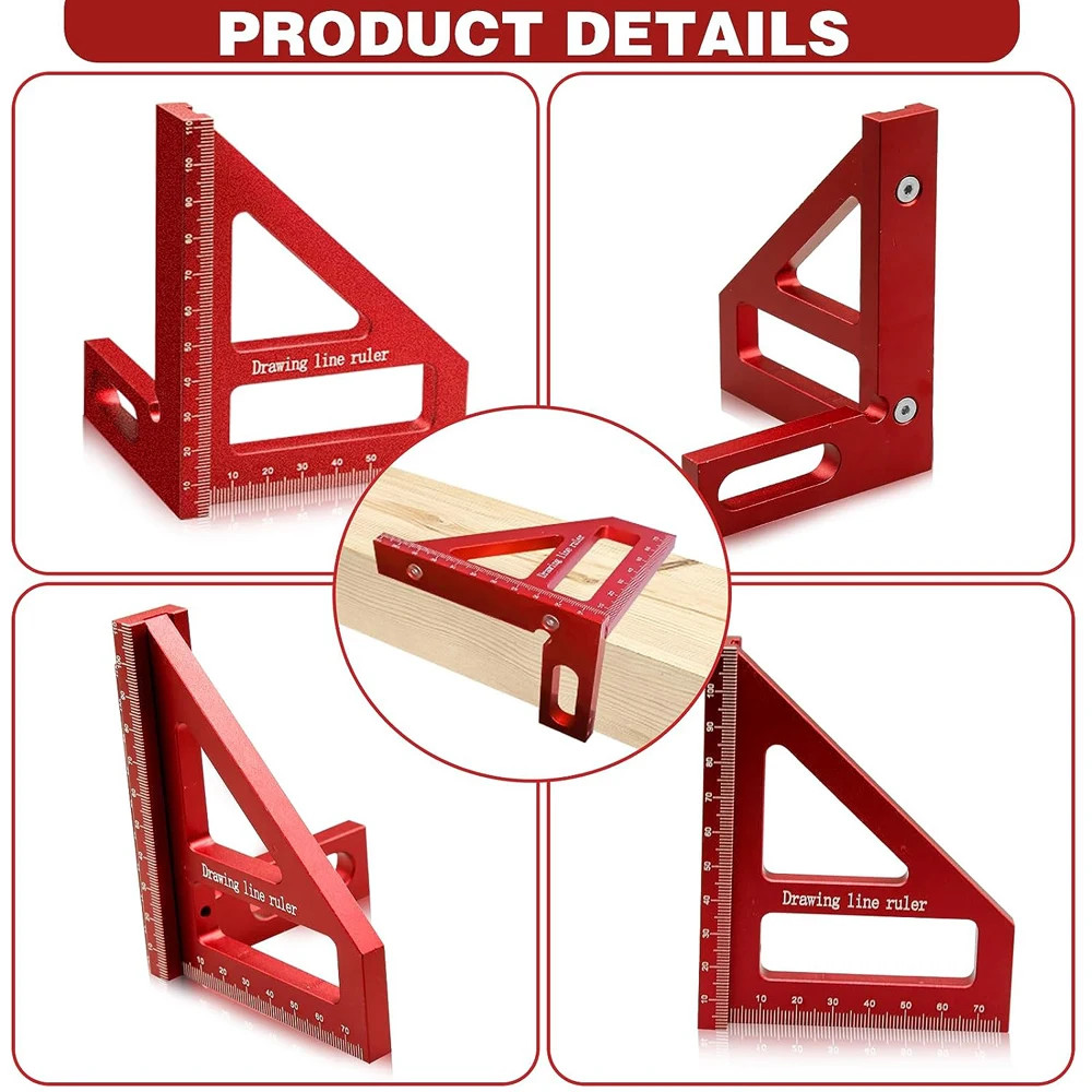 

Penggaris Siku Segitiga Siku Multi-Angle Woodworking Ruler - TO992