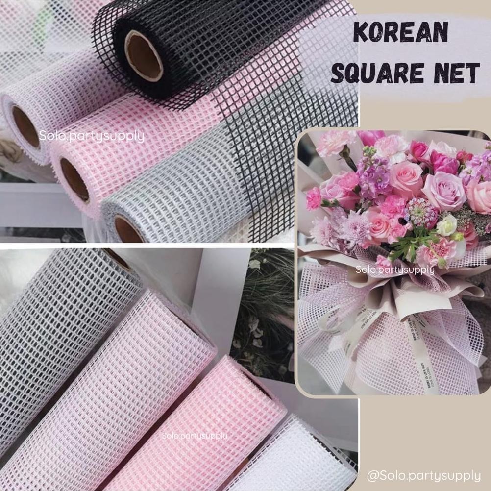 

TERMURAH (SW) TERLARIS FLOWER MESH KOREAN SQUARE NET Korean Jaring2 Net Roll JARING BESAR POLYNET Spider Mesh Roll UNTUK Buket wedding/wisuda gh-6