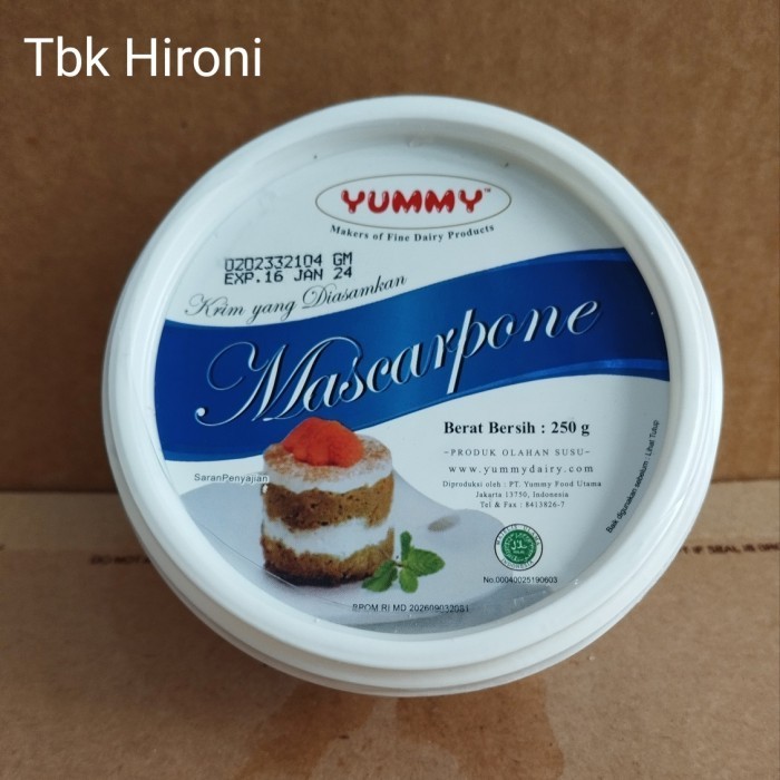 

KEJU MASCARPONE YUMMY 250GR