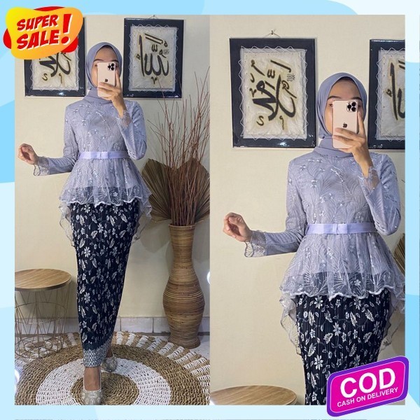 Oneset Remaja Stlan Baju Wanita Satu Stel Kebayak Madern Modis Kutubaru Kbaya Pesta Kondangan Kebaya